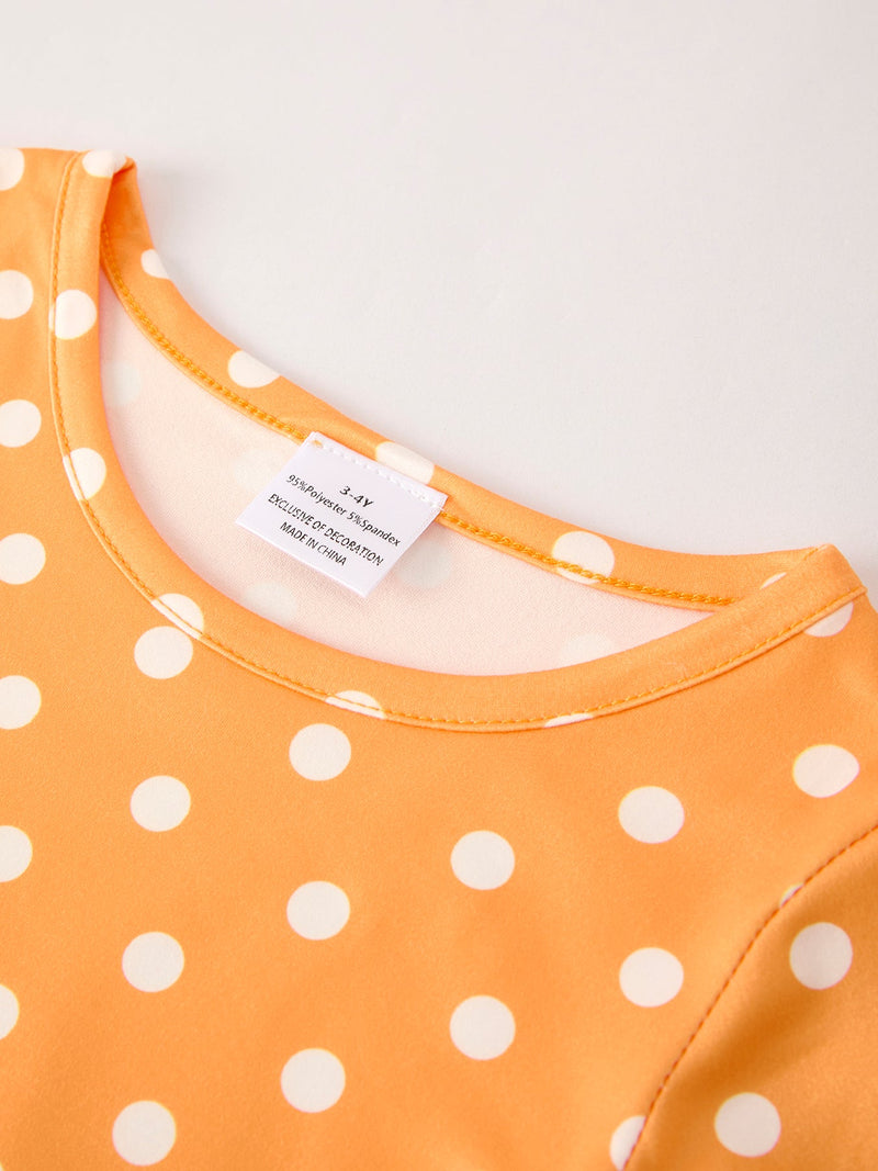 Thanksgiving Day Fall Girls Set Of 2 Pcs In One Package Pumpkin Print Dress - 11