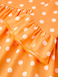Thanksgiving Day Fall Girls Set Of 2 Pcs In One Package Pumpkin Print Dress - 12