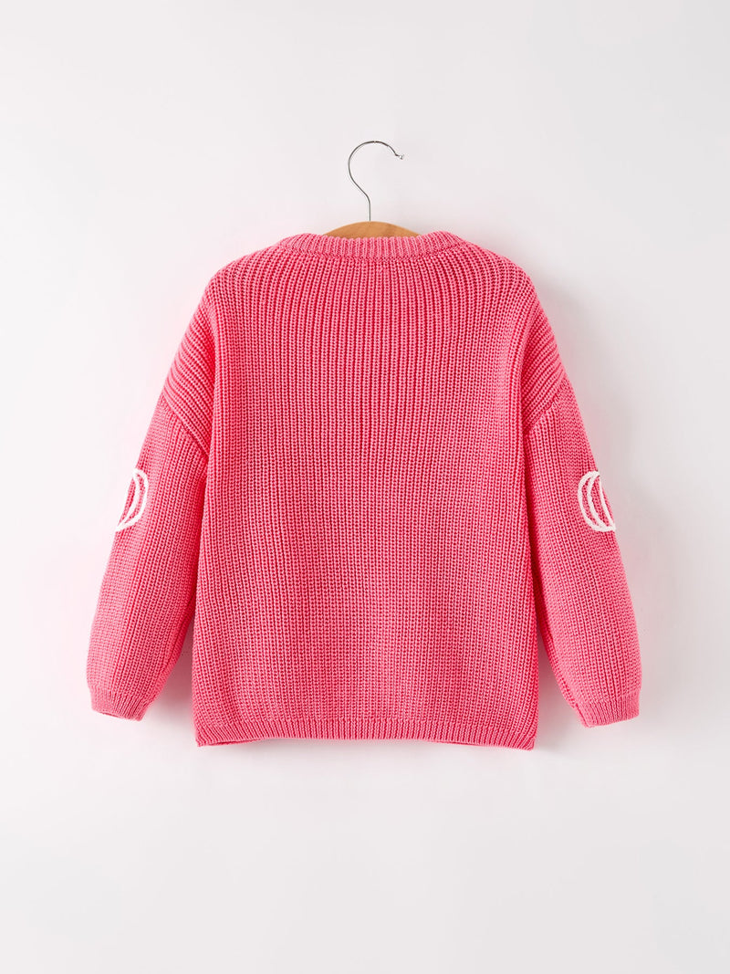 Fall Girls Thanksgiving Halloween Pumpkin Pink Pullover Sweater - 2