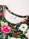 Winter Christmas Print Girls Dress Set (2 Pieces) - 3