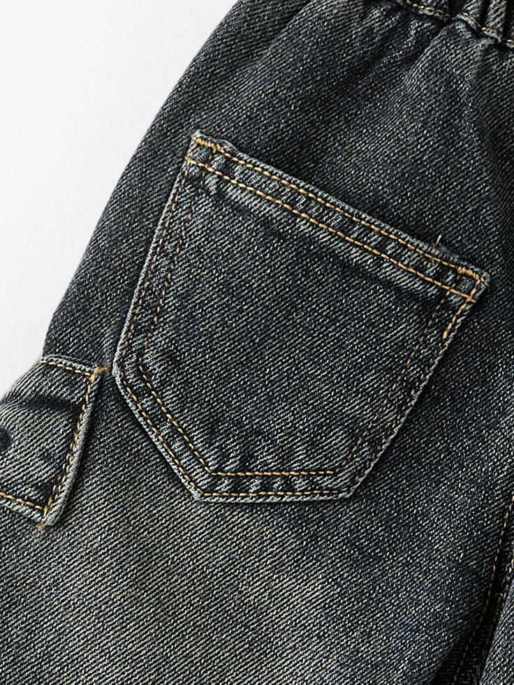 Girls Bow Stretch Wide-Leg Jeans - 2
