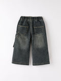 Girls Bow Stretch Wide-Leg Jeans - 5