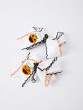 Halloween Pumpkin Hair Bows: White Ribbon Design（2PCS） - 4