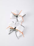 Halloween Pumpkin Hair Bows: White Ribbon Design（2PCS） - 6