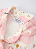 Thanksgiving Pink Pumpkin Floral Print Pajama Set - 4