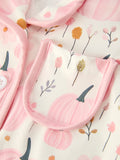Thanksgiving Pink Pumpkin Floral Print Pajama Set - 5