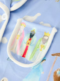 Blue Christmas Nativity Pattern Girls Pajamas Set - 10