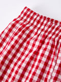 Christmas Smocking Embroidered Christmas Tree Plaid Boys Set - 3