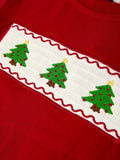 Christmas Smocking Embroidered Christmas Tree Plaid Boys Set - 4