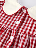 Christmas Embroidered Christmas Tree Plaid Girls Dress - 4