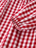 Christmas Embroidered Christmas Tree Plaid Girls Dress - 5