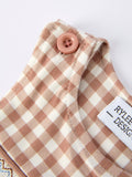 Christmas Vintage-Style Plaid Embroidered Gingerbread and Bows Boy Romper - 8