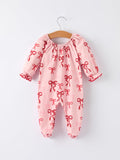 Bow Print Baby Girls Romper - 7