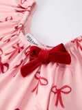 Bow Print Baby Girls Romper - 8
