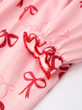 Bow Print Baby Girls Romper - 9