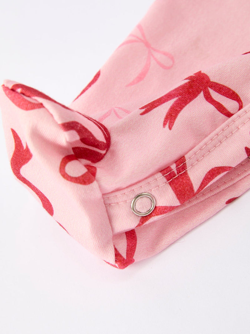 Bow Print Baby Girls Romper - 10