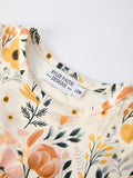 Floral Print Baby Girls Long Sleeve Top with Ruffle Bloomers Set - 4