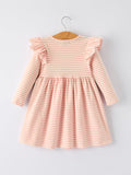 Christmas Tree Smocked Embroidery Stripe Baby Girls Dress - 2