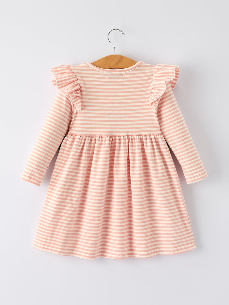 Christmas Tree Smocked Embroidery Stripe Baby Girls Dress - 2