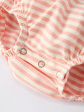 Christmas Tree Smocked Embroidery Stripe Baby Girls Romper - 4