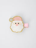 Christmas Pink Santa Girls 2-inch Hair Clip– Pink Girls' Hair Accessory - 2