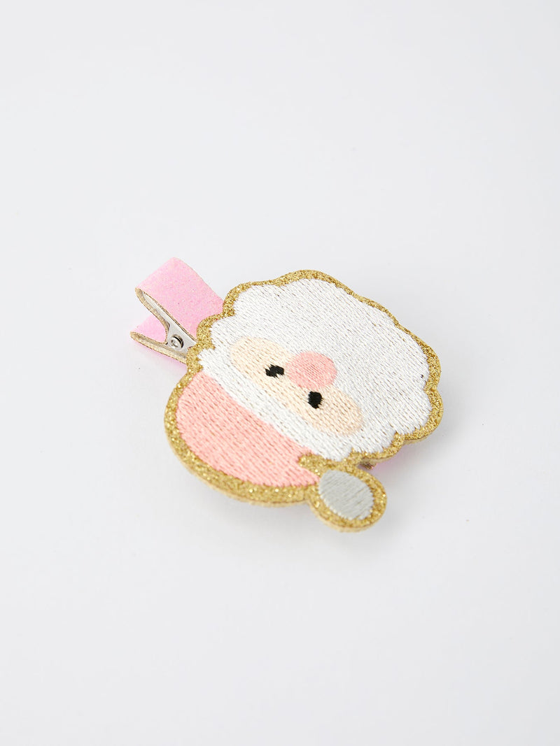 Christmas Pink Santa Girls 2-inch Hair Clip– Pink Girls' Hair Accessory - 6