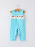 Baby Boy Baseball Romper – Blue Sleeveless Sports Outfit with Embroidery - 1