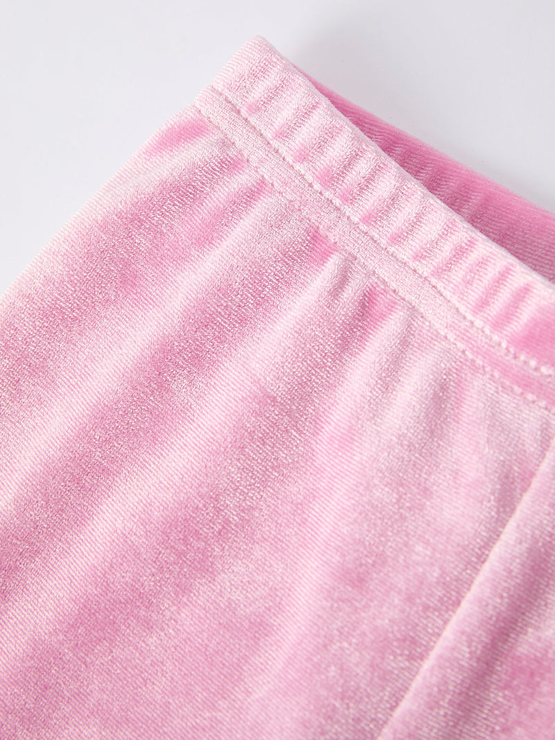 Toddler Girls Christmas Outfit – Pink Merry Bright Top and Bell Pants - 5