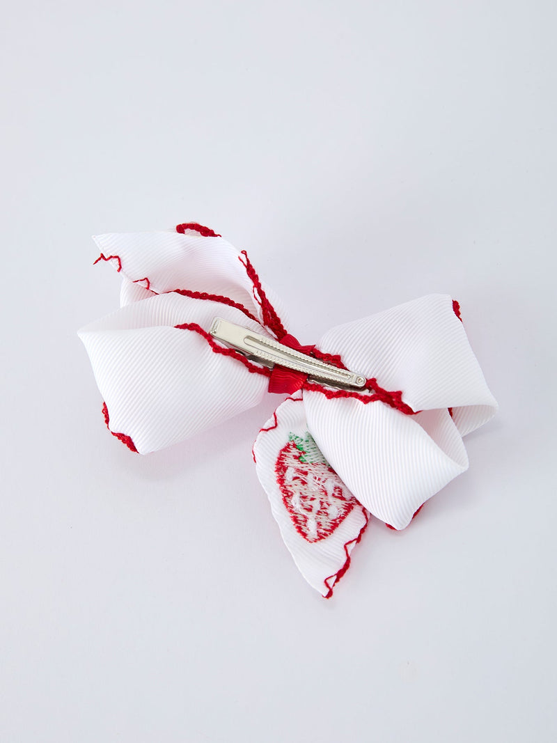 Strawberry Embroidered Girls Hairpin 4 Inches - 6