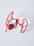 Strawberry Embroidered Girls Hairpin 4 Inches - 4