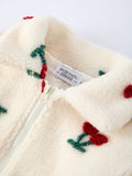 Cherry Plush Jacket for Girls – Zip-Up Winter Coat - 3