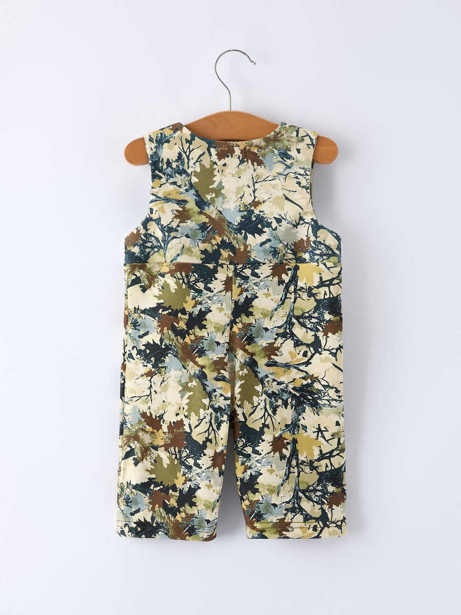 Camo Duck Smocking Embroidery Baby Boy Romper