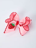 Strawberry Embroidered Girls Hairpin 4 Inches - 9