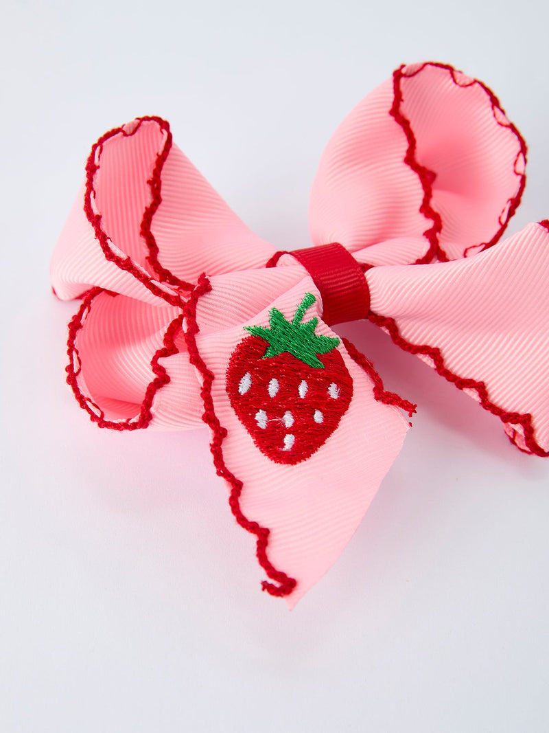 Strawberry Embroidered Girls Hairpin 4 Inches - 11