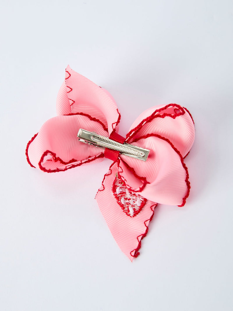 Strawberry Embroidered Girls Hairpin 4 Inches - 12