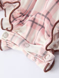 Western Horse Embroidered Smocked Plaid Baby Girl Romper - 9