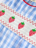 Baby Boys Summer Strawberry Embroidered Smocked Romper - 4