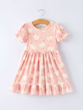 Farm Spring Chicken Print Girls Ruffle Dress - 6