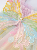 Girls Rainbow Sequin Tulle Dress – Pastel Party Dress - 4