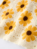 Summer Crochet Sunflower Girl Dress with Headscarf - 11