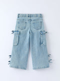 Wide-Leg Denim Pants With Pockets - 2