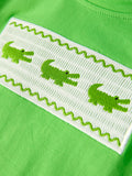 Toddler Boys Summer Crocodile Embroidered Plaid Shorts Set - 10