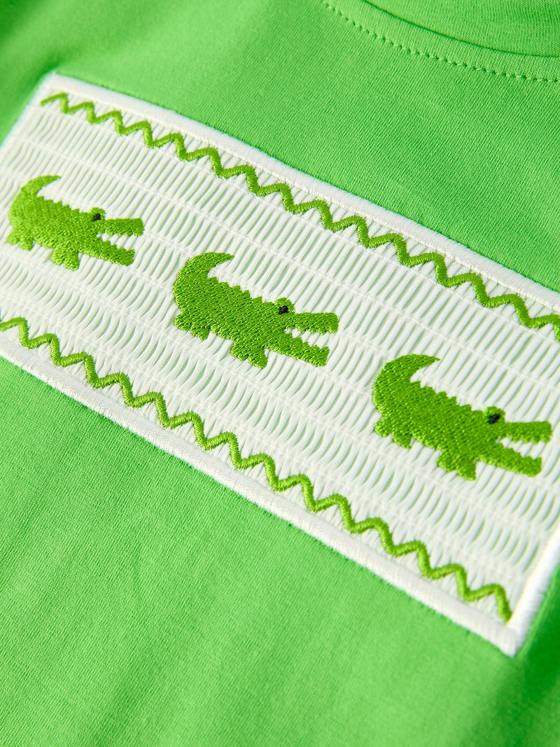 Toddler Boys Summer Crocodile Embroidered Plaid Shorts Set - 10