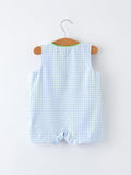 Baby Boys Summer Crocodile Embroidered Smocked Romper - 2