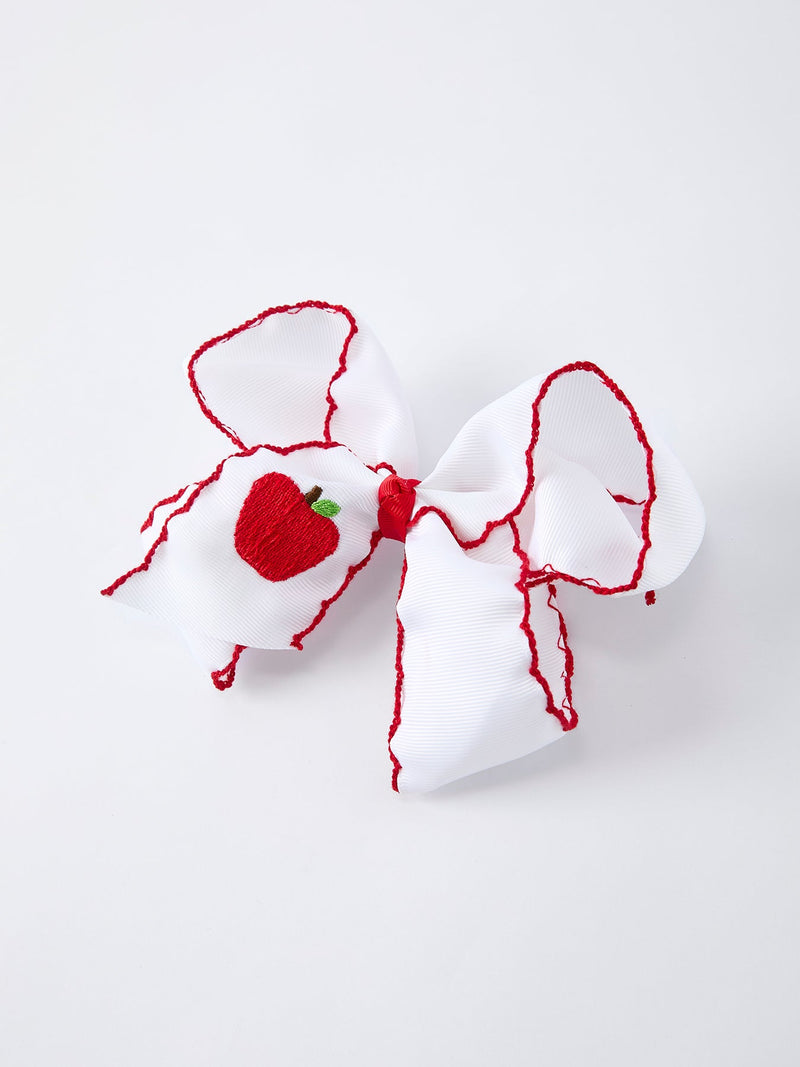 Back-to-school Apple Applique Girls Hairpin 4 Inches/6.25 inches - 6
