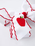 Back-to-school Apple Applique Girls Hairpin 4 Inches/6.25 inches - 7