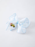 Back-to-school Truck Applique Girls Hairpin 4 Inches/6.25 inches - 2