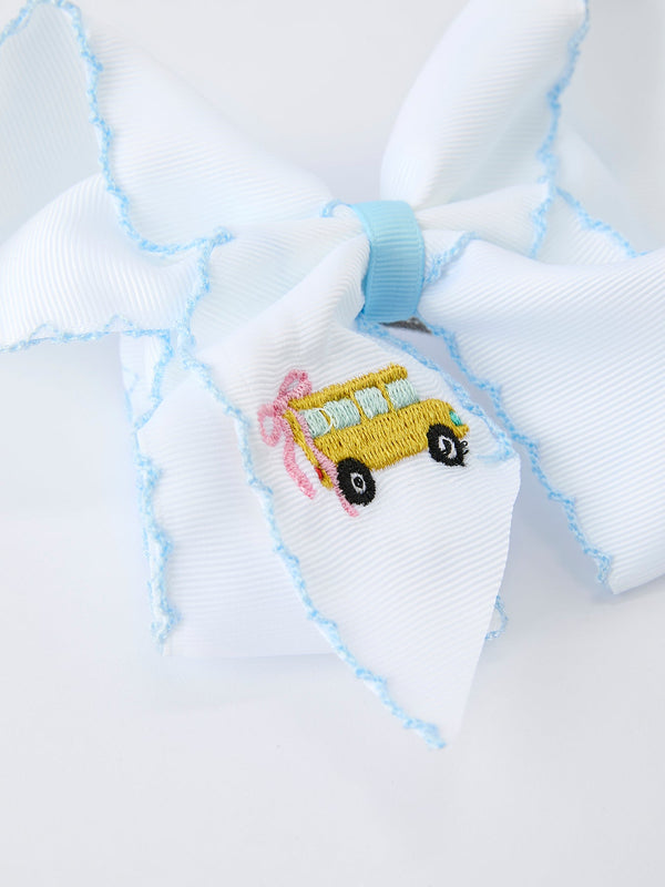 Back-to-school Truck Applique Girls Hairpin 4 Inches/6.25 inches