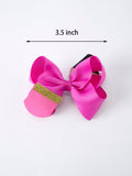 Back-to-school Pencil Bow Girls Hair Clips 3.5 inches - 2