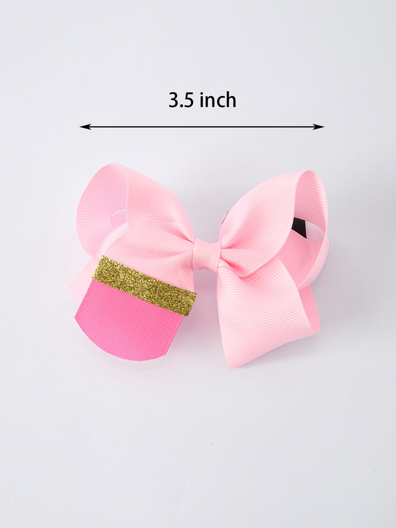 Back-to-school Pencil Bow Girls Hair Clips 3.5 inches - 7
